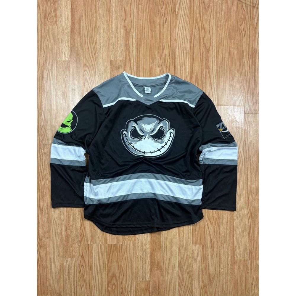 Disney Nightmare Before Christmas Jack Skellington Hockey Jersey XL 93 Black